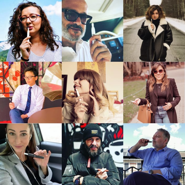 A collage of images of submitted by people who use IQOS devices. 