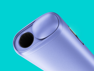 جهاز IQOS ILUMA i ONE باللون اللافندر، لقطة علوية تفصيلية
